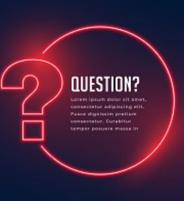 neon style question mark template for help and support
